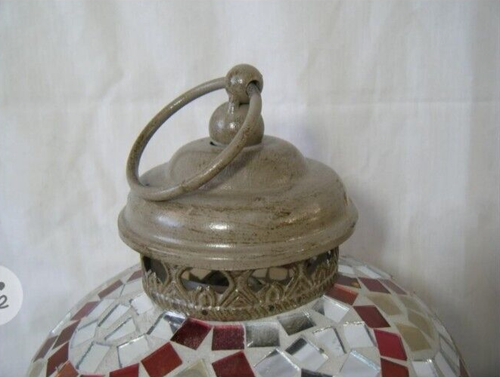 Pier 1 Mosiac Glass Tile Lantern Style Votive Candle Holder NEW - Picture 3 of 4