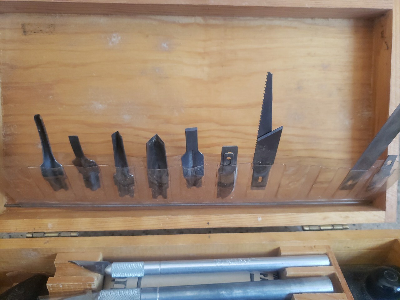Vintage XActo Hobby Knife Set Wood Worker Carver Wooden Box Tool Kit USA! eBay
