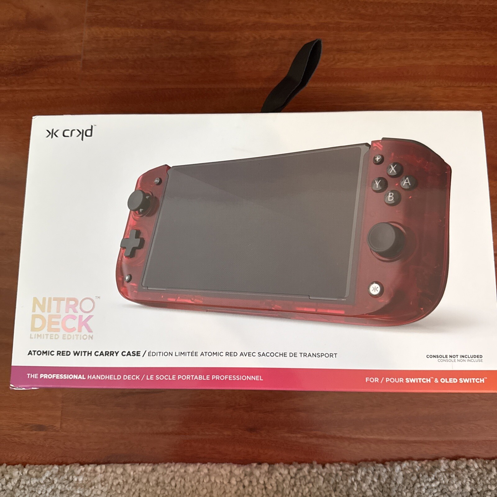 CRKD Nitro Deck Crystal Collection with Carry Case - Switch OLED Atomic Red