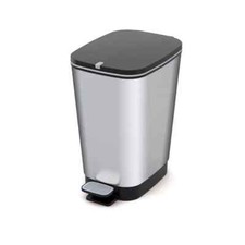 Curver Pedal-Abfalleimer 60L metallisiert Gummidichtung