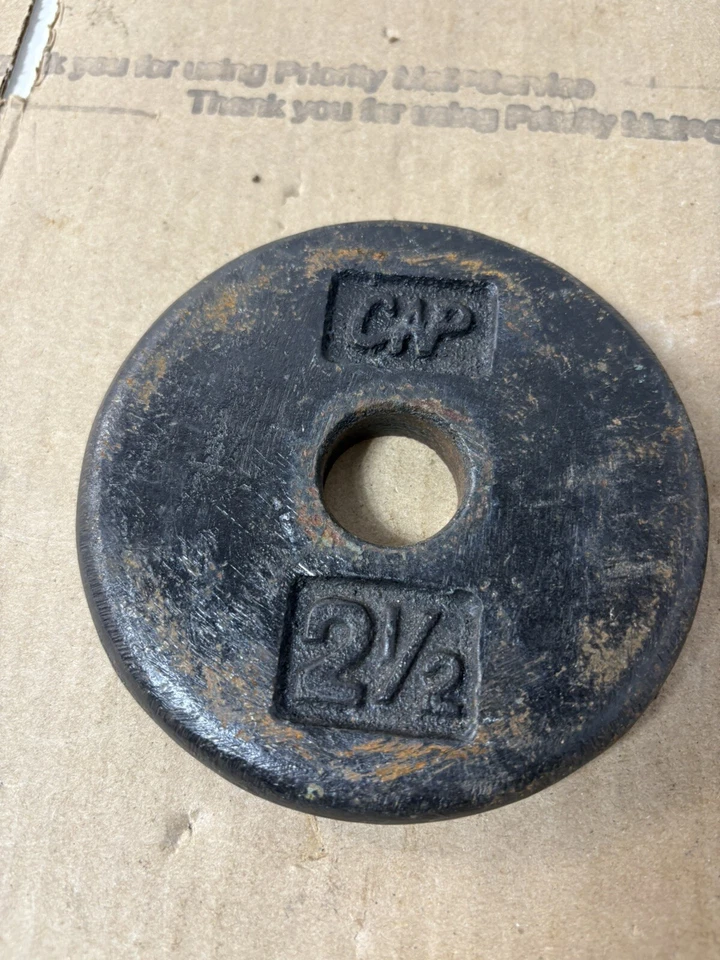 "Juego de 3 mancuernas de hierro fundido placa de peso estándar de 2,5 lb con tapa de 2,5 lb" Foto 2 de 4