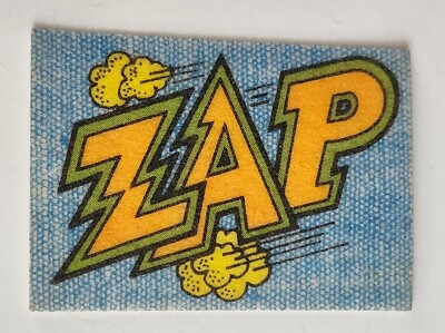 1973 Vintage Premium Cracker Jack Prize Toy Mini Iron-Onics Patch Zap