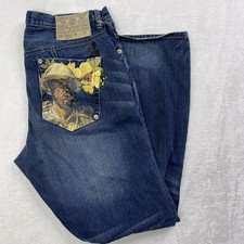 Vintage Y2K Akademiks Graphic Loose Fit Jeans Size 36
