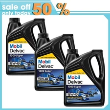3 pack Mobil Delvac 1300 Super Heavy Duty Synthetic Blend Diesel Engine Oil 15W-