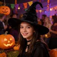 Halloween Witch Hat Black Witches Hats for Women Cosplay