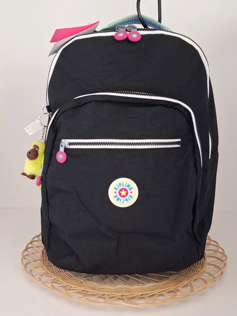 Black Kipling Backpack with Colorful Accents NWT Kipling Seoul Backpack Laptop Travel Bag KI4215 Polyamide  main image 3