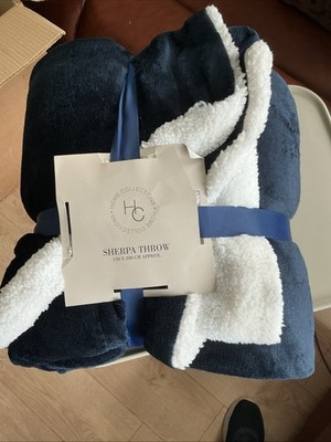 Home Collections Marineblau Fleece Sherpa Sofaüberwurf 150x200cms