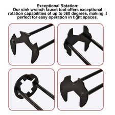 2Pcs Basin Wrench Faucet Wrench Multifunctional Iron Under Sink Wrench Faucet