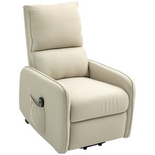 HOMCOM Poltrona Alzapersona Elettrica Reclinabile e Telecomando Beige