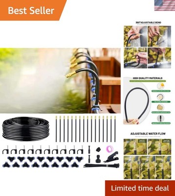 360° Adjustable Drip Irrigation System - 50FT Garden Watering System with 16 ...