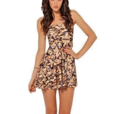 Blackmilk Bee Photo Print  Skater Dress Honeybee Hive XS
