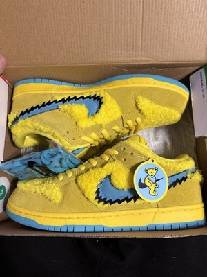 Size 10 - Nike Dunk Low SB x Grateful Dead Yellow Bear Used With Box CJ5378 700