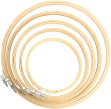 5 Pieces Embroidery Hoops Bamboo Circle Cross Stitch Hoop Ring 5 inch to 10 i...