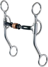 776 All around Curb Bit for Horse - 3-Piece Sweet Iron Snaffle with Copper Rolle