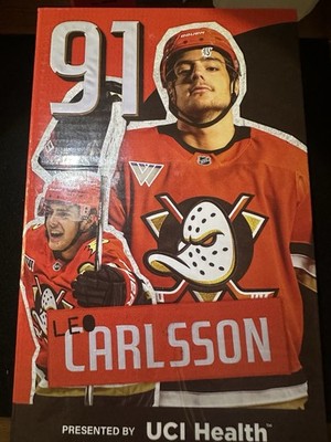 Leo Carlsson Anaheim Ducks Bobblehead UCI Health SGA Switchable Jersey w Box