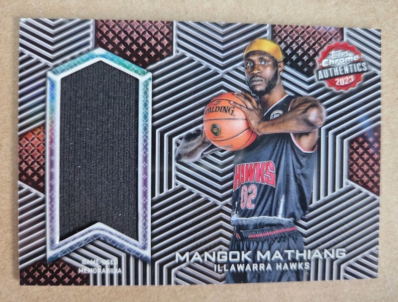 2022-23 Topps Chrome NBL MANGOK MATHIANG #TCA-MM AUTHENTICS JERSEY RELIC HAWKS