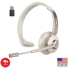 Wireless Headset, Bluetooth Headphones with Microphone Noise Canceling  USB ...