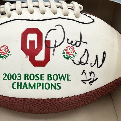 OU Sooners 2003 Rose Bowl Football Signed by #22 Quentin Griffin Auto
