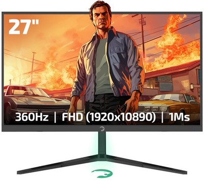 GAMEPOWER 27 Zoll Gaming Monitor 360Hz FullHD IPS PC Bildschirm mit Lautsprecher