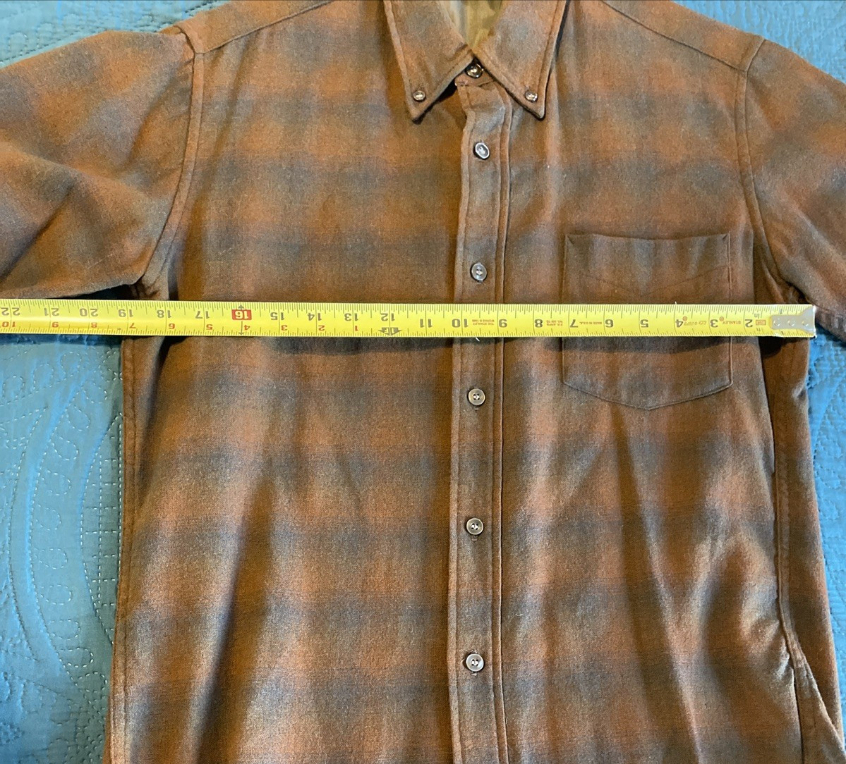 VTG Pendleton Rust Orange Brown Plaid Virgin Wool… - image 8