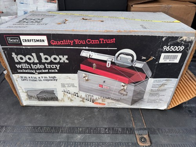 #ad Sears Craftsman USA Nos Tool Box With Tote Tray 65009 Socket Rack Included $229.00