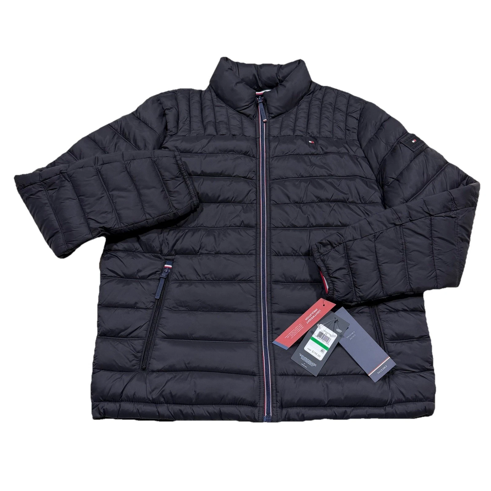 Tommy Hilfiger Puffer Jacket Mens Sz L Black Quilted Packable Lightweight NWT
Opens in a new window