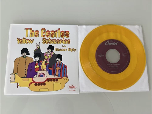 The Beatles YELLOW SUBMARINE ELEANOR RIGBY 45/PICSLV  Yellow Vinyl CEMA 17696