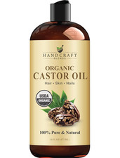 Premium Organic Castor Oil 100 Pure and Hexane-Free Cold-Pressed Beauty 16 fl.