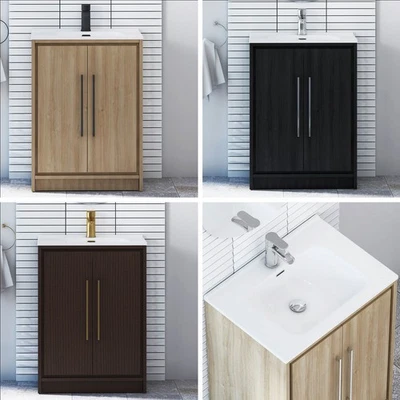 ROYAL BATHROOMS Bathroom Sink Floor Standing Vanity Unit Furniture Cabinet Basin 2 Door 600mm