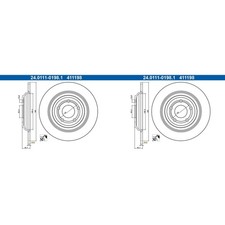 2x ATE 302,0mm BREMSSCHEIBEN HINTEN passend für FORD FOCUS KUGA | 24.0111-0198.1