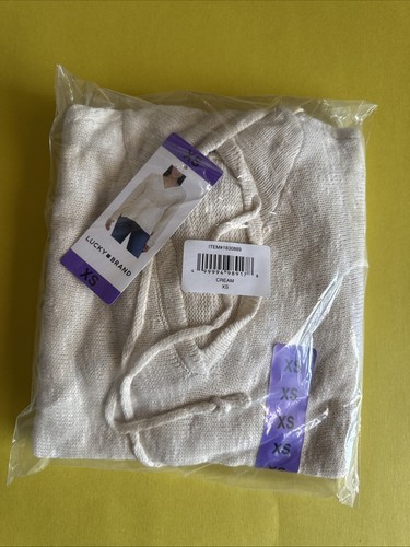 Lucky Brand Women's Baja Sweater Hoodie, Cream Size X-Small NWT