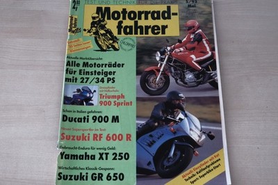 1) Motorradfahrer 05/1993 - Suzuki RF 600 R mit 98PS - Triumph Trident 900 Spri