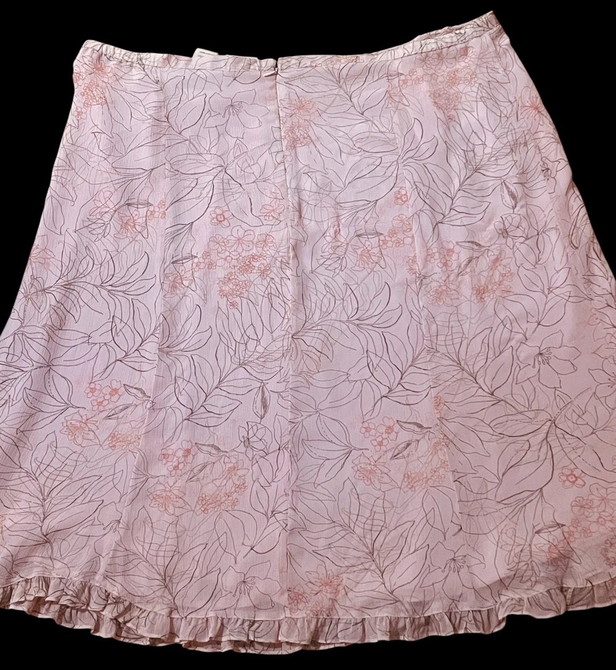 Falda floral rosa para mujer Sag Harbor talla 24W, volantes forrados clásica poeta romántico Foto 3 de 4