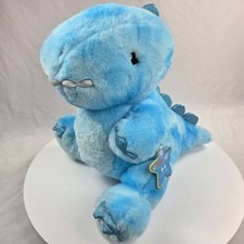 FAO Schwarz Dinosaur Blue 12" Plush Glow Brights Lights And Sound Stuffed Animal