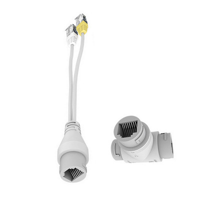 1Set POE Splitter 2-in-1 Network Cabling Connector Three-way RJ45 Converter