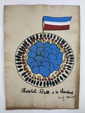 Andy Warhol COA Art Painting Original Drawing Vintage Paper Signed