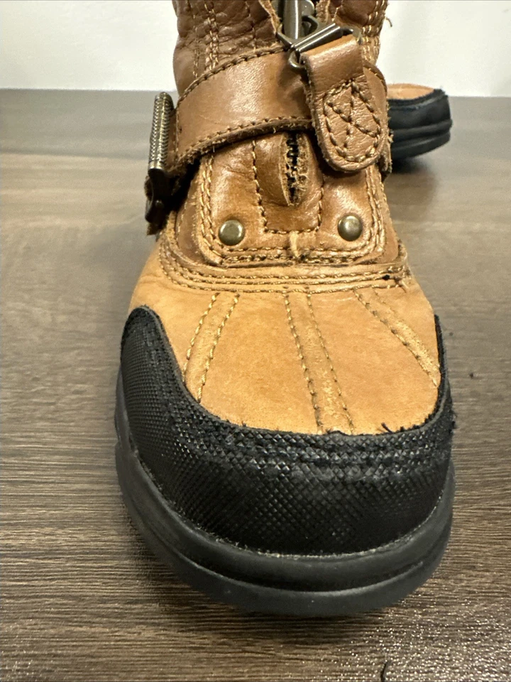 Botas de caminhada 11.5C 12C caça POLO RALPH LAUREN BOTAS DE COURO TYREK BRANDY D3 - Imagem 4 de 4