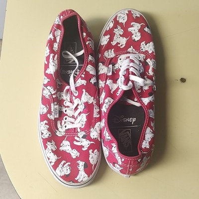 VANS x Disney 101 Dalmatians Red Lace-Up Canvas Low Top Sneakers size 12 mens