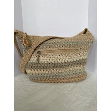 The Sak Women Purse Crochet Hobo Small Boho Tan Casual Classic Shoulder Strap