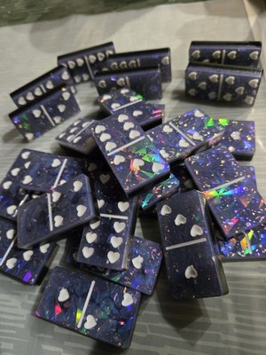 Domino Spiel Herzen Handarbeit aus Harz Handarbeit mit Liebe