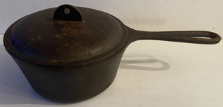 Vintage Cast iron covered sauce pan U.S.A. #20T maker? AS IS FOUND RESTORATION!