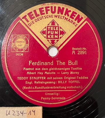 SWING Nazi Era TEDDY STAUFFER Ferdinand The Bull/ Penny Serenade B TOFFEL  78rpm