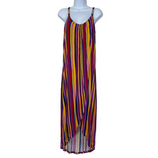 Thalia Sodi Dress Womens Medium Multicolor Stripes Maxi Chains