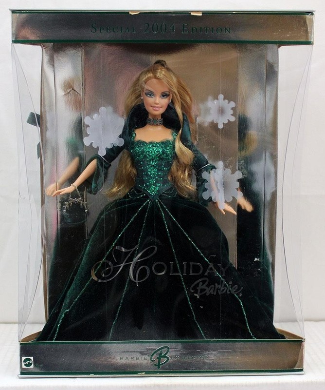 2004 HOLIDAY Barbie Doll Special Edition Green Dress Blonde #B5848 NRFB