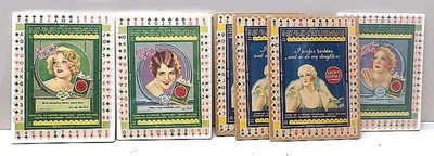 6 LUCKY STRIKE PREMIUM T13 CARDS - BRIDGE GAME - 1920S-30S - ACTRESSES - NEW