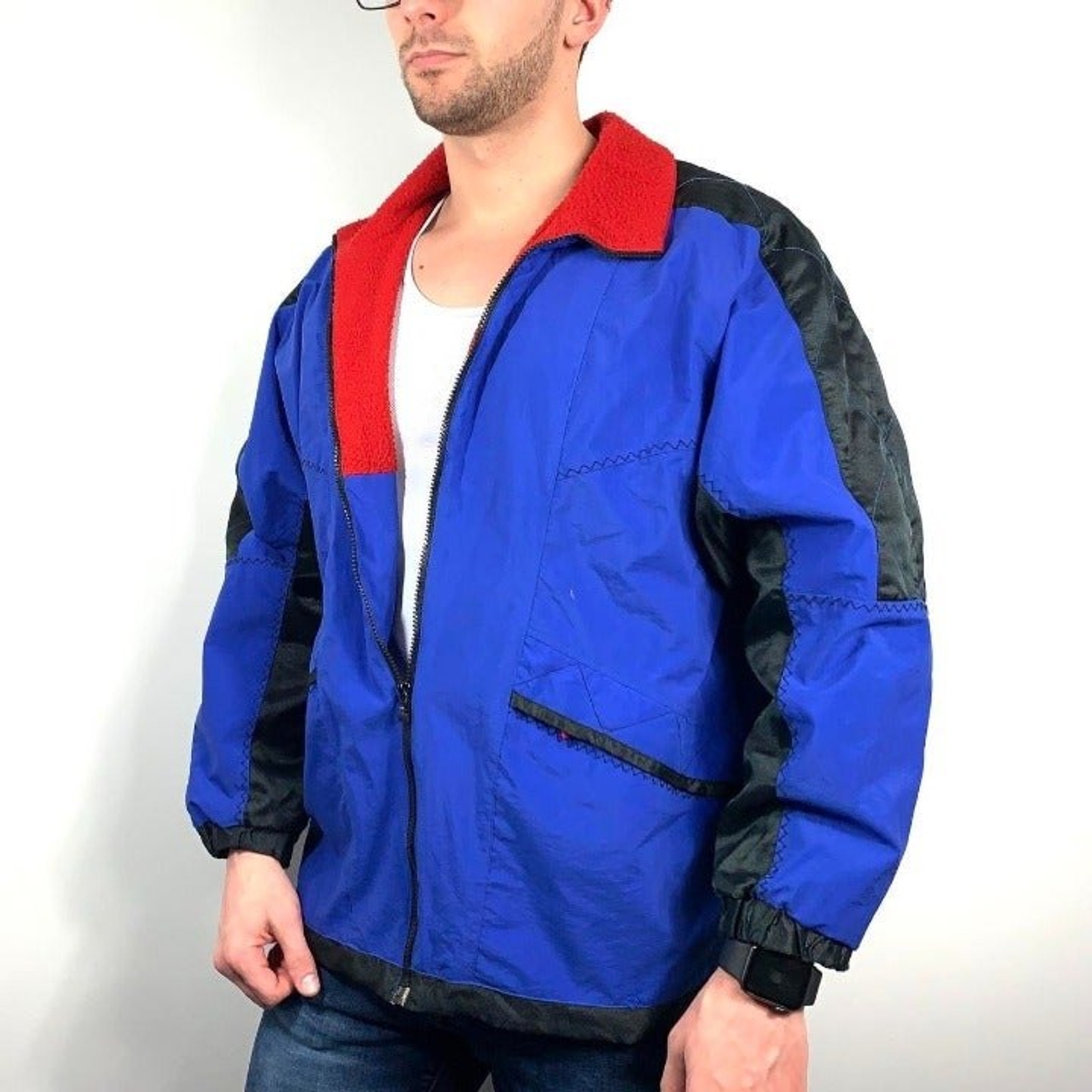 Vintage East West Windbreaker Jacket Men's Sz M Gem