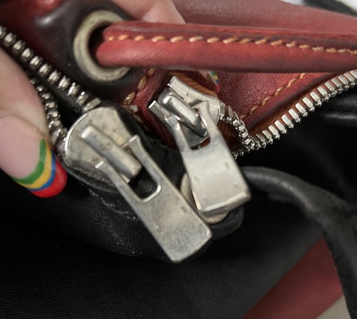 2 GUIDI Red & Black Horsehide Leather LG Shoulder Tote Bag Cross-body Messenger - Picture 12 of 12