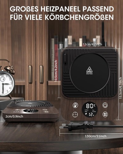 Elektryczny podgrzewacz do kawy z 9 ustawieniami temperatury Timer Podgrzewacz kubków C491 - Zdjęcie 5 z 9