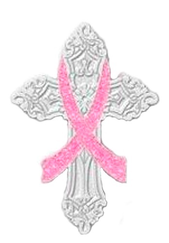 Pink Ribbon Cross Lapel Pin Breast Cancer Awareness Religious Church Hope New - Picture 6 of 11