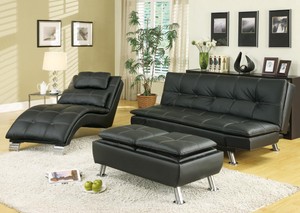 Stylish Black Leather Like Sofa Chaise Ottoman Living Room Image Is Loading Stylish Black Leather Like Sofa Chaise Amp Ottoman